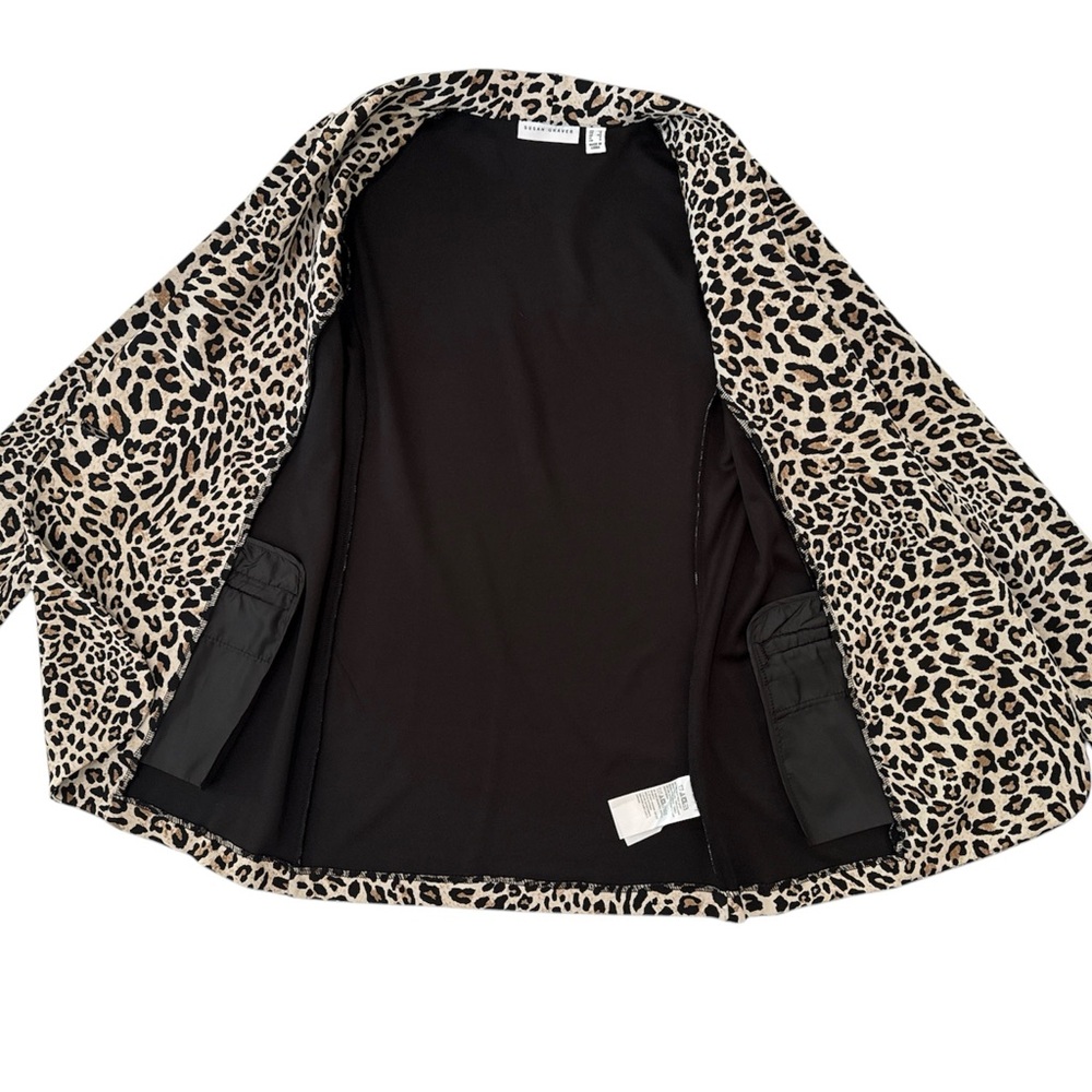 🐆Susan Graver Cheetah Print Single-Button Blazer - Beige & Black Size XS - NWOT - Picture 10 of 11